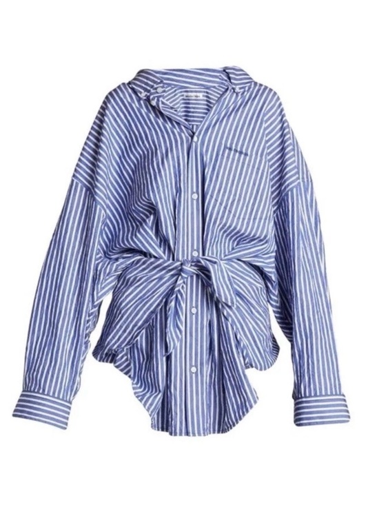 Balenciaga Tops - NWT Balenciaga Unisex Oversized Stripped Poplin Shirt Runway Size 3 $1,350 Auth